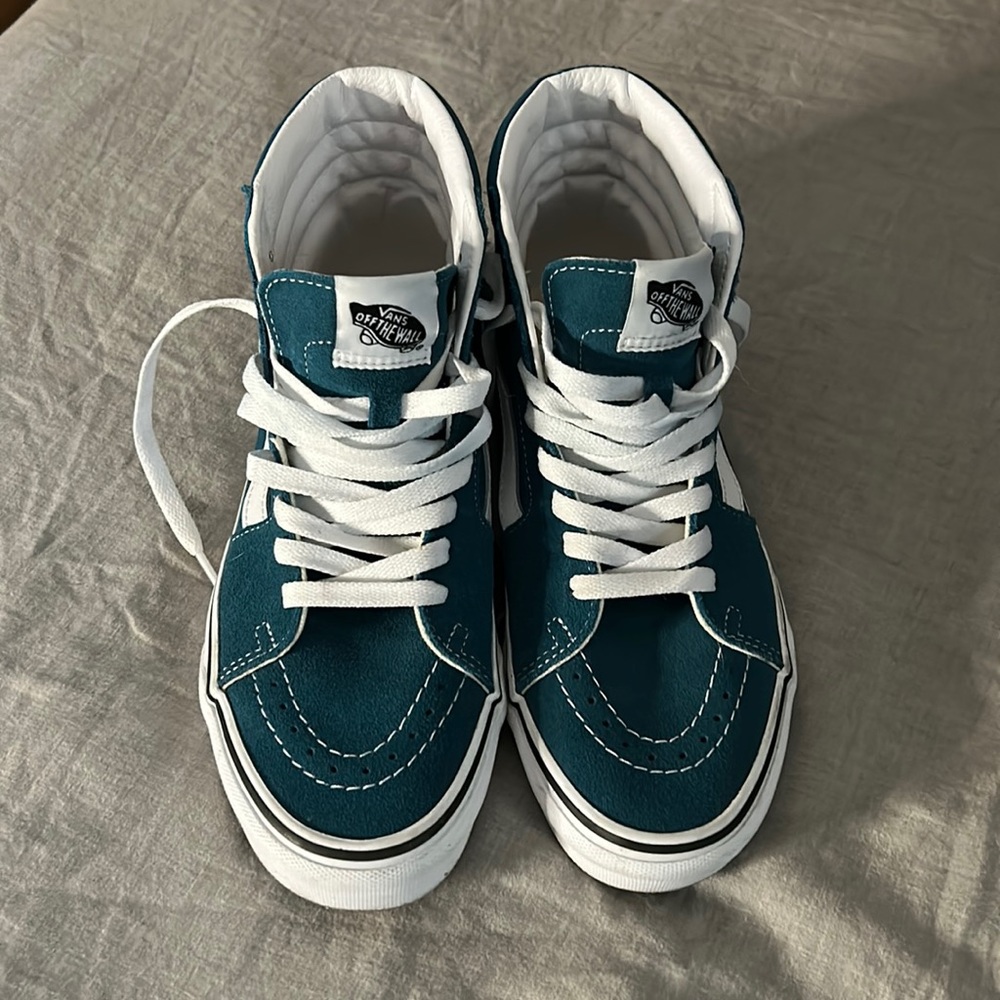 Dark blue high top vans size 8 worn once